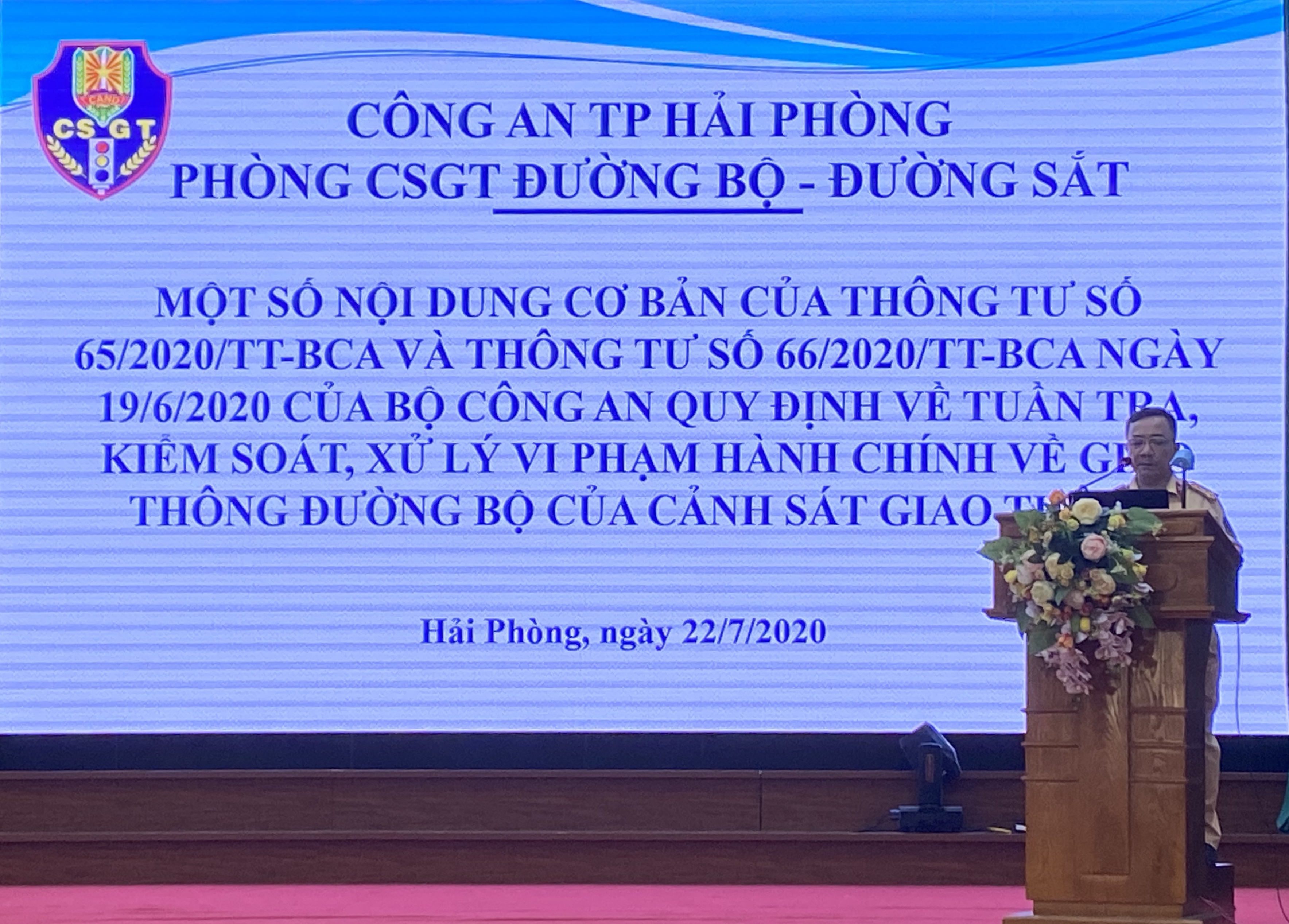 Tập huấn về công tác tuần tra kiểm soát giao thông đường bộ cho lực lượng Cảnh sát giao thông
